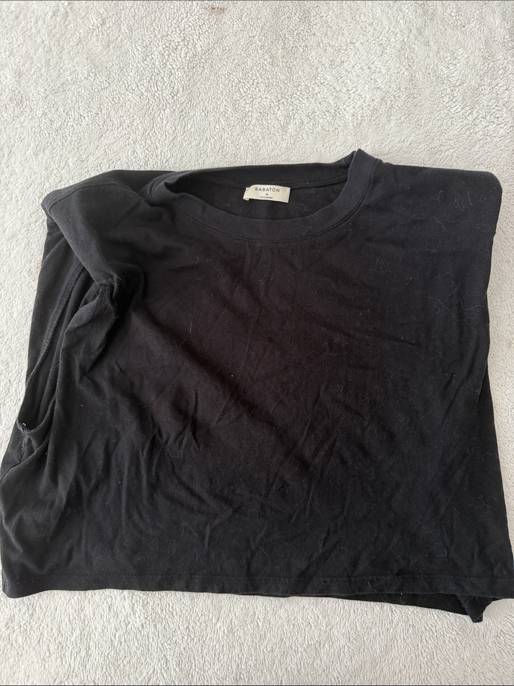 Babaton Black Crewneck Short Sleeve Tee